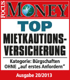 Focus Money: Top Mietkautions-Versicherung